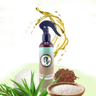 Rice Water Mist - Silicone Sulfate Free Hair Growth Spray - Best for Damaged, Dry, Curly, or Frizzy Hair - Thickening for Thin Hair, Safe for Keratin Color-Treated Hair