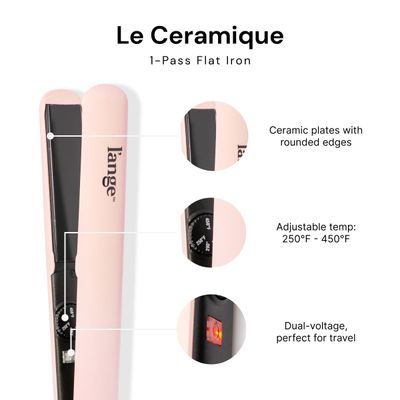 L'ANGE HAIR Le Ceramique 1-Pass Flat Iron Hair Straightener Fast Heating Ceramic Flat Iron Best Hot Tools Professional Hair Straightener to Lock in Moisture Shine (Blush)