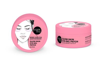Organic Shop Berry Iced Tea Antioxidant Glow Skin, Hydrogel Eye Patches for Dark Circles, Fight Wrinkles Fine Lines, Dark Spots, Texture Repair Vegan Organic. 60 PCS.