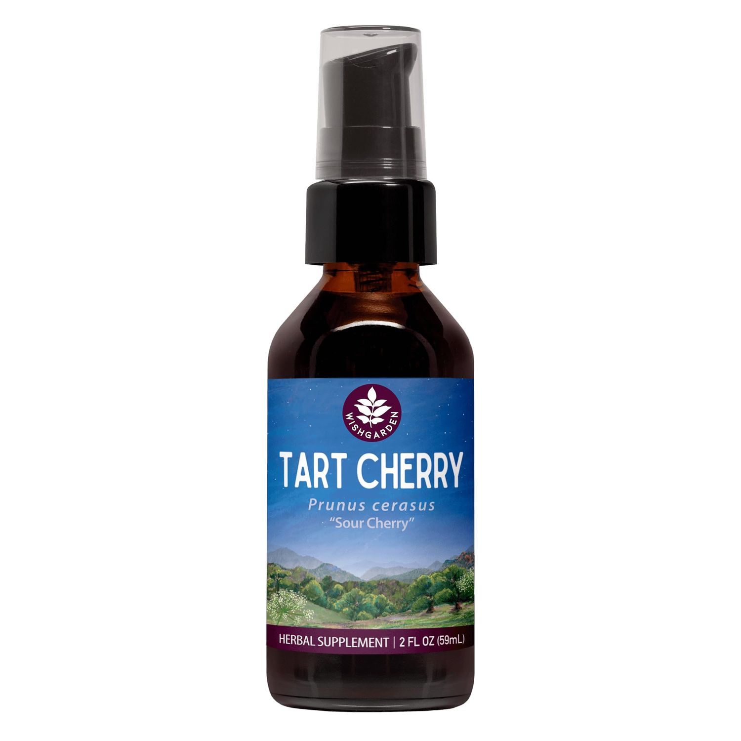 WishGarden Herbs Organic Tart Cherry Extract - Organic Tart Cherry Juice Tincture for Sleep Support Contains Natural Melatonin, Joint Comfort Muscle Recovery, Superfood Rich in Nutrients, 2oz