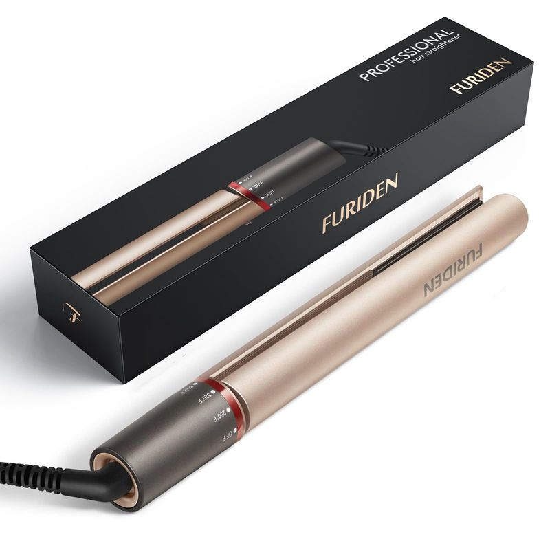 FURIDEN Professional Salon Quality Hair Straightener, Hair Straightener and Curler 2 in 1, Flat Iron Curling Iron in One, Fast Results Long Lasting