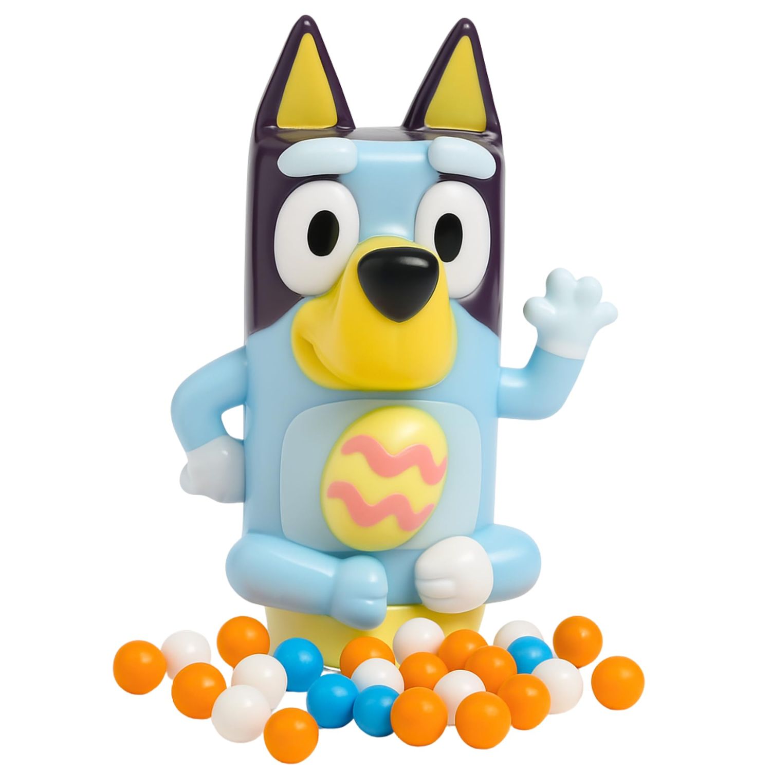 Bluey Candy Dispenser, Face Changing Figurine with Assorted Hard Candies, Instructions Included