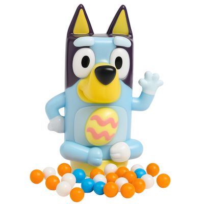 Bluey Candy Dispenser, Face Changing Figurine with Assorted Hard Candies, Instructions Included