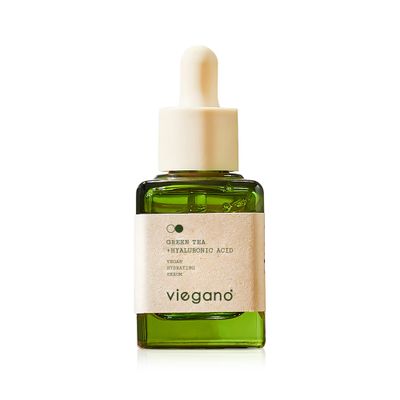 viegano Vegan Hydrating Serum for Dry Sensitive Skin Green Tea Hyaluronic Acid Hydrated Skin Appears Plumper Firmer 100 Vegan 35 mL