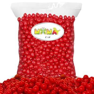 Sour Cherry Candy Balls - 2 lb Classic Old Fashioned Chewy Candy Delights - Red Sour Balls for Parties, Gift Bags, Sharing Holiday Treats and Mima&#39;s Memorial Day Mega Sale Baskets
