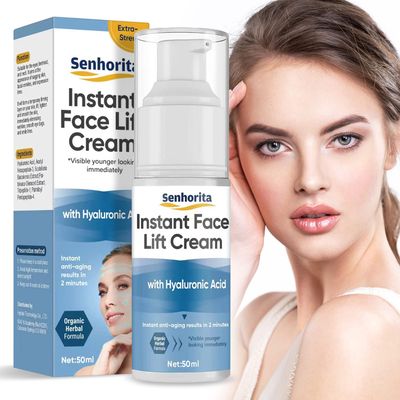rubvil Instant Face Lift Cream, Temporary Skin Tightening Cream with Hyaluronic Acid, Smooth Appearance Hide Loose Sagging Skin
