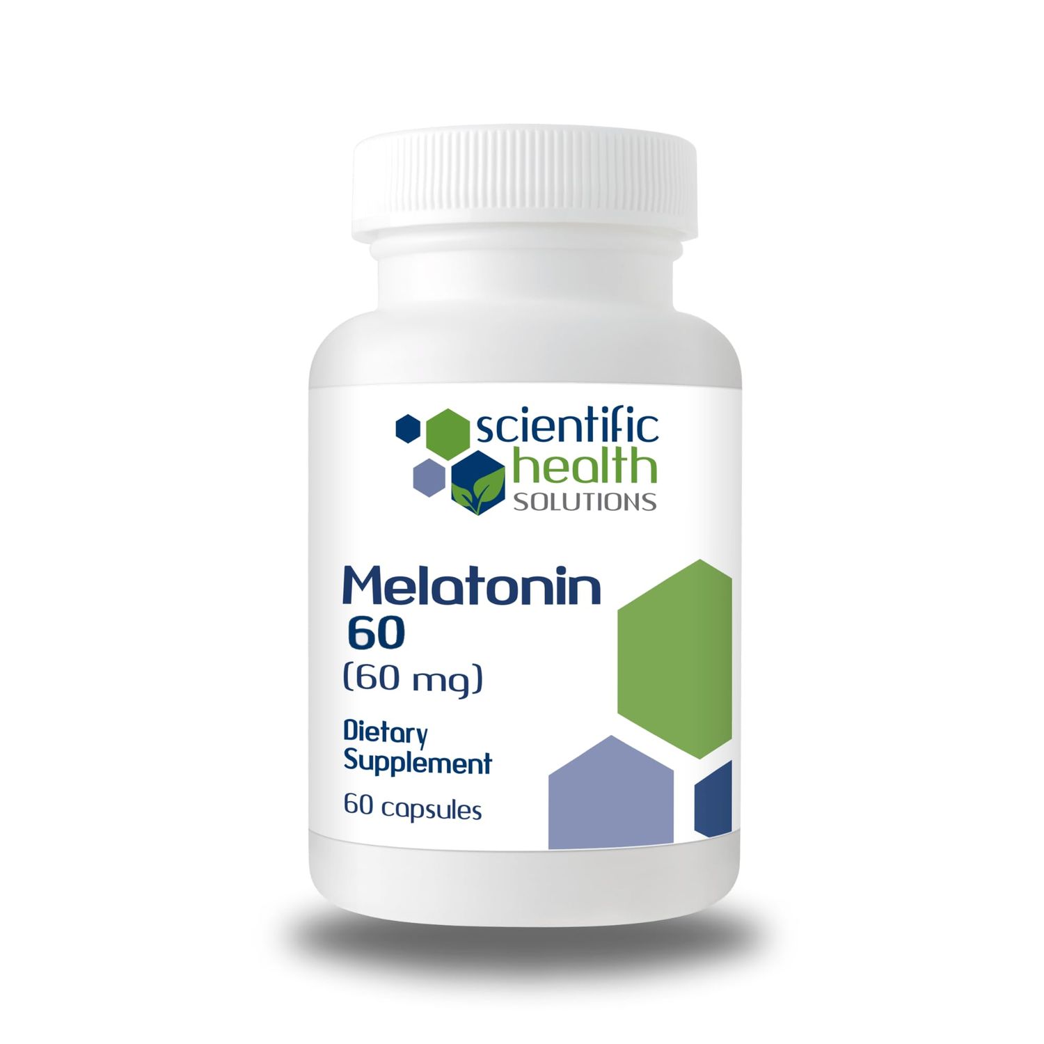 Scientific Health Solutions Melatonin 60mg High Dosage Melatonin in Easy-to-Swallow Capsules Vegan, Non-GMO Gluten-Free US-Made Extra Strength Melatonin (Single)