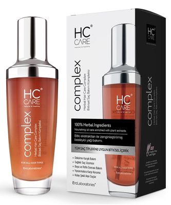 HC Care COMPLEX 100 Herbal Hair Care Serum for All Hair Types 3.5 fl oz. - Anti Frizz, Hair Strengthening, Nourishing Serum for Damaged, Dry Hair - Thickening Fine Thin Hair - Hair Regrowth Treatment