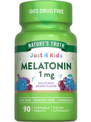 Nature&#39;s Truth Kids Melatonin Chewable Tablets 1mg Grape Flavor Vegetarian, Non-GMO, Gluten Free Supplement