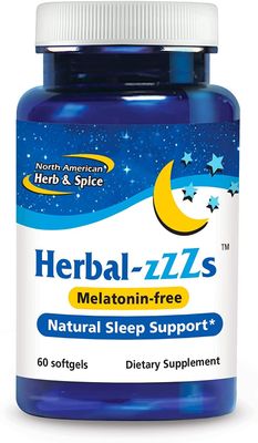 NORTH AMERICAN HERB SPICE Herbal-zzZs - 60 Softgels - Melatonin Free, Non-Habit Forming - with Ashwagandha Chamomile - Non-GMO - 60 Servings