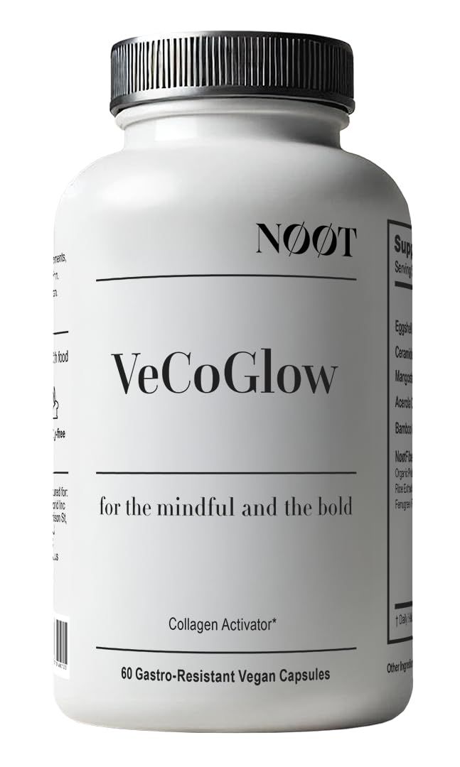 NT VeCoGlow - Premium Vegetarian Collagen for Women Men (Pills) with Vitamin C - Multi Collagen Peptides (Types I, V X) - Eggshell Membrane - Supplements for Smooth, Firm and Glowing Skin