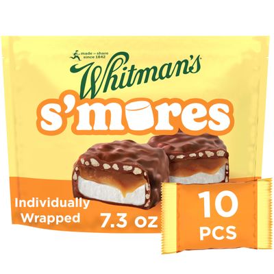WHITMAN&#39;S S&#39;Mores Caramel Milk Chocolate Candy, Bag 7.3. oz (10 pieces)
