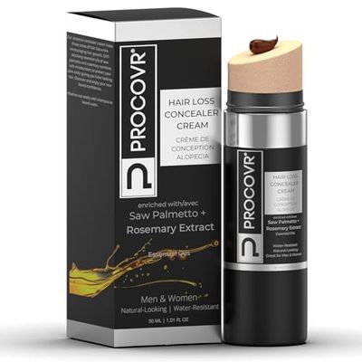 PROCOVR The ORIGINAL Thinning Hair and Hairline Concealer, Natural Hair Mascara for Balding Areas, Root Touch-Up for Thicker Appearance (Natural Brown FBA)