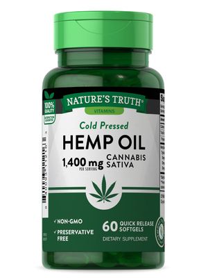 Nature&#39;s Truth Hemp Oil 60 Softgels 1400mg Non-GMO Gluten Free Supplement Cold Pressed from Hemp Seeds