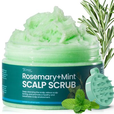 Scalp Scrub: Rosemary Mint Scalp Exfoliator Clean the Scalp Buildup Soothes Itchy Scalp for Women Men