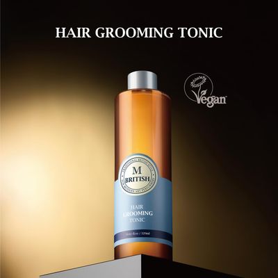 BRITISH M Hair Grooming Tonic, Volume And Texture, Styling Primer, Natural Hold, 10.82 fl. oz