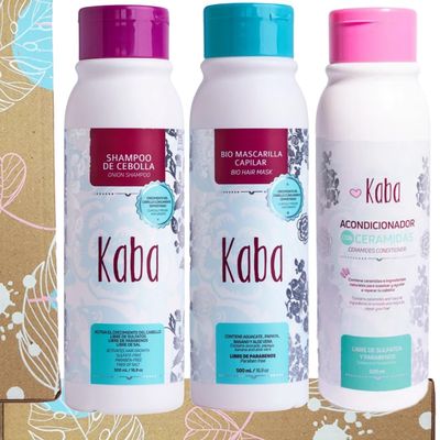 KABA Kit de Crecimiento: Shampoo de Cebolla, Mascarilla Capilar y Acondicionador de Ceramidas