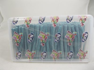Tuberoos Blue Color White Fondant Filled Sour Licorice Sticks, Raspberry Artificially Flavor. - 200 Pieces Tub