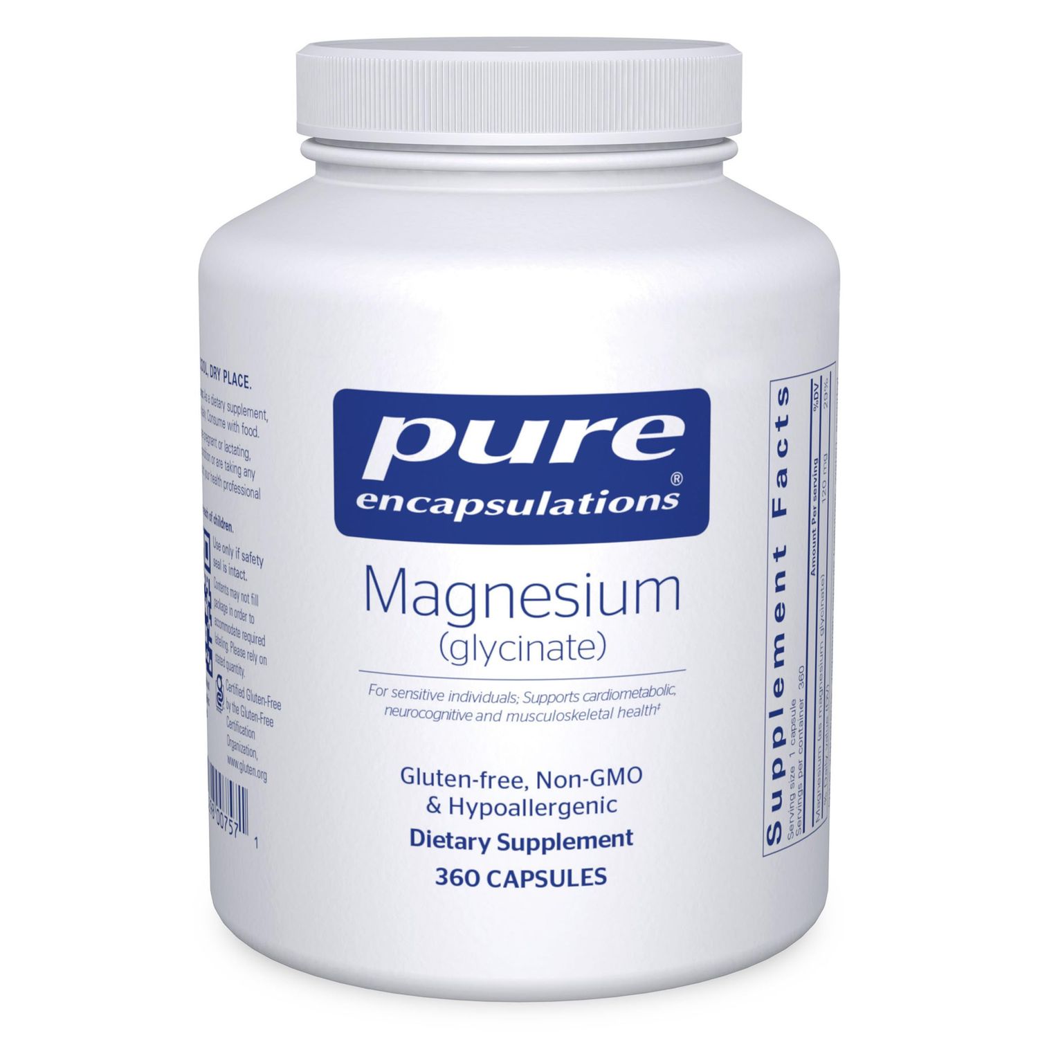 Pure Encapsulations Magnesium (Glycinate) - Supplement to Support Stress Relief, Sleep, Heart Health, Nerves, Muscles, and Metabolism - with Magnesium Glycinate - 360 Capsules