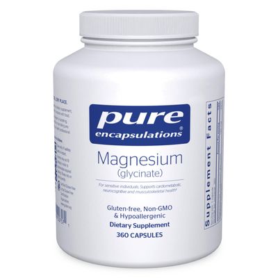 Pure Encapsulations Magnesium (Glycinate) - Supplement to Support Stress Relief, Sleep, Heart Health, Nerves, Muscles, and Metabolism - with Magnesium Glycinate - 360 Capsules