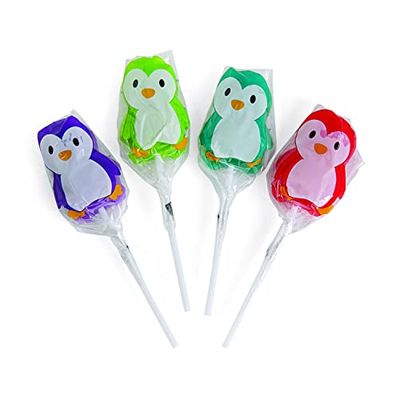 Penguin Suckers (12 Individually Wrapped Lollipops) Winter, Christmas, Holiday Party Candy and Favors
