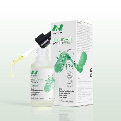 N NANOBK Hair growth Serum for Men Women, Pure and Natural Ingredients fast grow, Improve thicker healthier hair, eyebrows, eyelashes beard,Easy to use, Suitable for all hair types, 1lf oz.