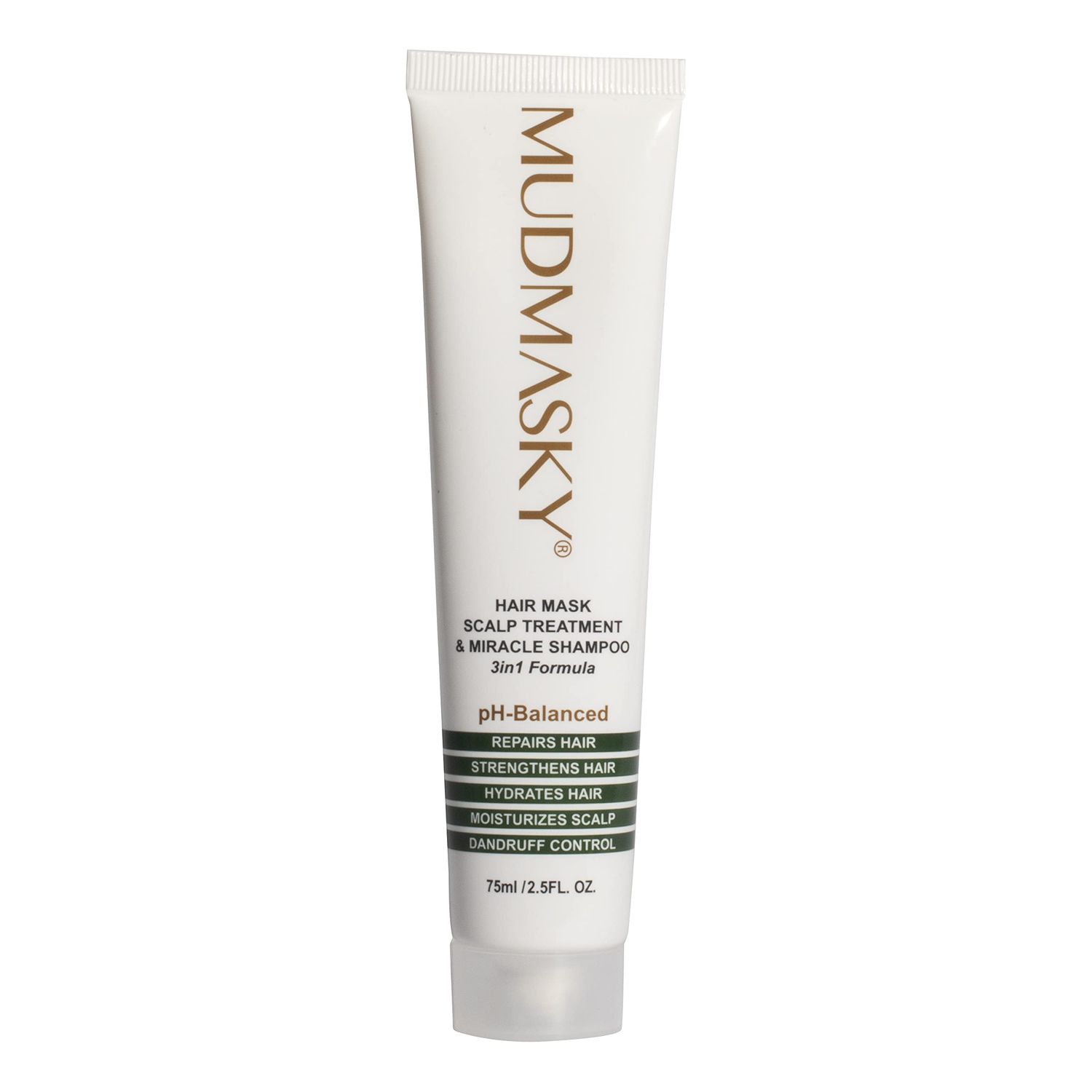MUDMASKY Hair Mask Scalp Treatment Miracle Shampoo 3in1 75ml 2.5FL. OZ.