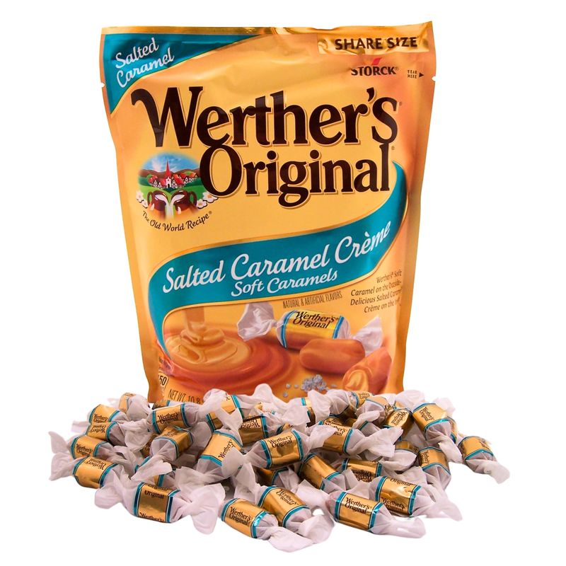 Werther's Original Salted Caramel Crme Soft Caramels, Shareable Size Bag, Individually Wrapped Pieces, 10.8 Ounces