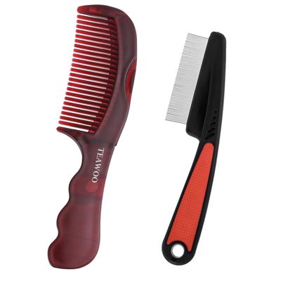TEAWOO Patented Dandruff Comb, Stainless Steel Fine Tooth Comb, Dandruff Remover, Scalp Sweep Detoxing, Multifunctional Hairbrush For Scalp Massage