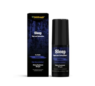 CelluStrength Sleep Spray - Blueberry Flavor, 30 Servings Natural Support for Rest Relaxation with GABA, Melatonin High Bioavailability