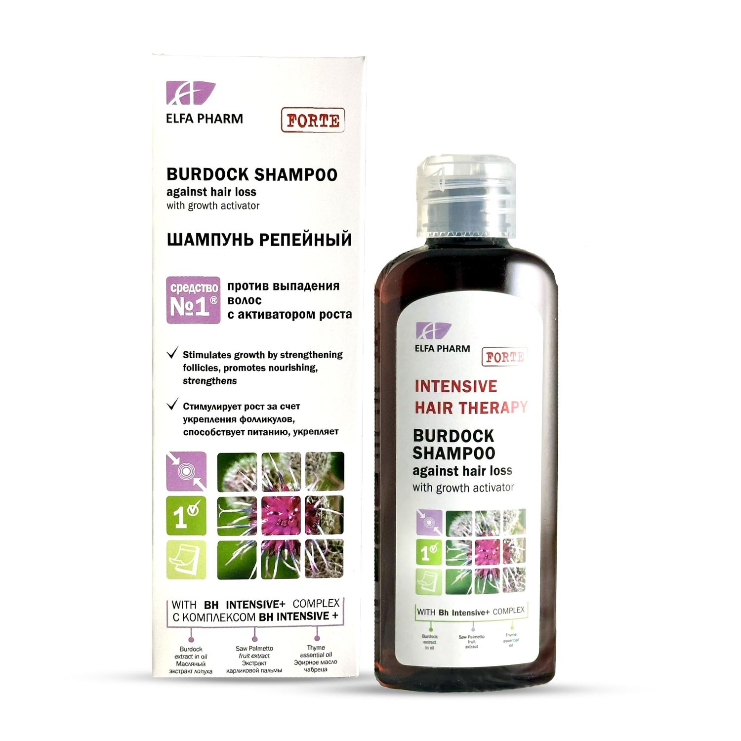 Natural Burdock Shampoo for Hair Treatment Against Hair Loss, 200ml 6.76fl.oz - With Growth Activator, Strengthens Hair Follicles, Reduces Hair Loss