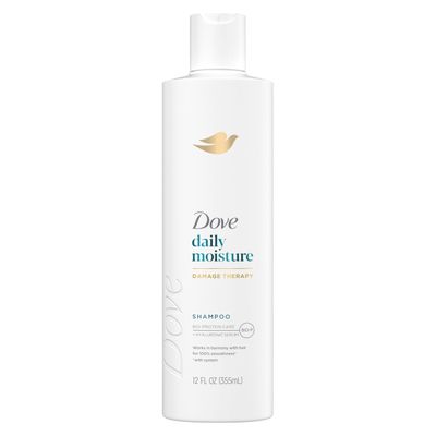 Dove Damage Therapy Shampoo Daily Moisture for Dry Hair with Bio-Protein Care Technology and Hyaluronic Serum 12 Fl Oz