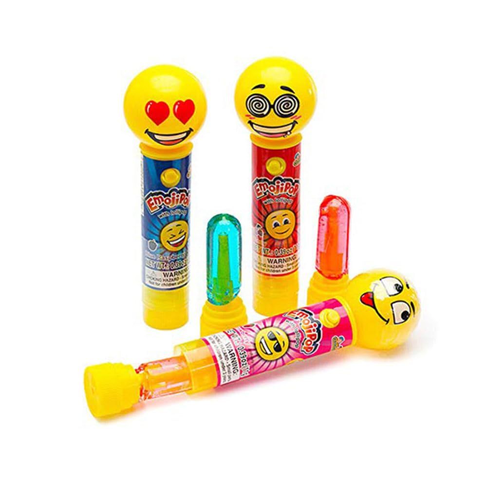 Kidsmania Emoji Pop Gift, Light-Up Emoji Lollipops, Pack of 3 (Colors May Vary) By Lyza&#39;s Sweets Treats