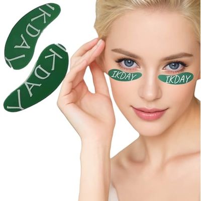 IKDAY Reusable Under Eye Patches Forever Eye Mask Reusable Eye Gel Pads Silicone Eye Patches for Wrinkles PuffyEyesDark Circles Great Skincare Routine for Face (Green -1pair)
