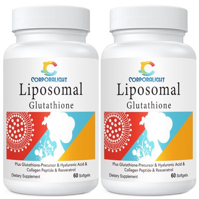 CORPORALIGHT Liposomal Glutathione - High Potency, Glutathione Supplement, with Hyaluronic Acid, Collagen Peptides, and Resveratrol, Ultimate Antioxidant - Energy, Skin Detox, 120 Softgels