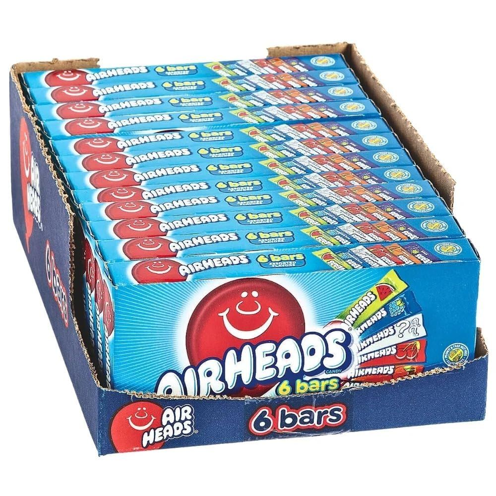 Airheads Chewy Candy Theater Boxes - Six Assorted Fruit Flavors (12 Boxes) - Perfect for Halloween Parties, or Kids Birthdays