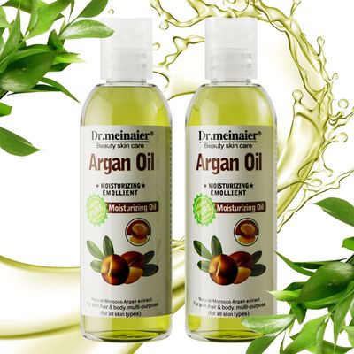 DR MEINAIER Argan Oil for Hair and Skin Moisturizer (Light 4oz) Cold Pressed Organic Argan Hair Oil for Curly Frizzy Hair. Stimulate Growth for Dry Damaged Hair (2)