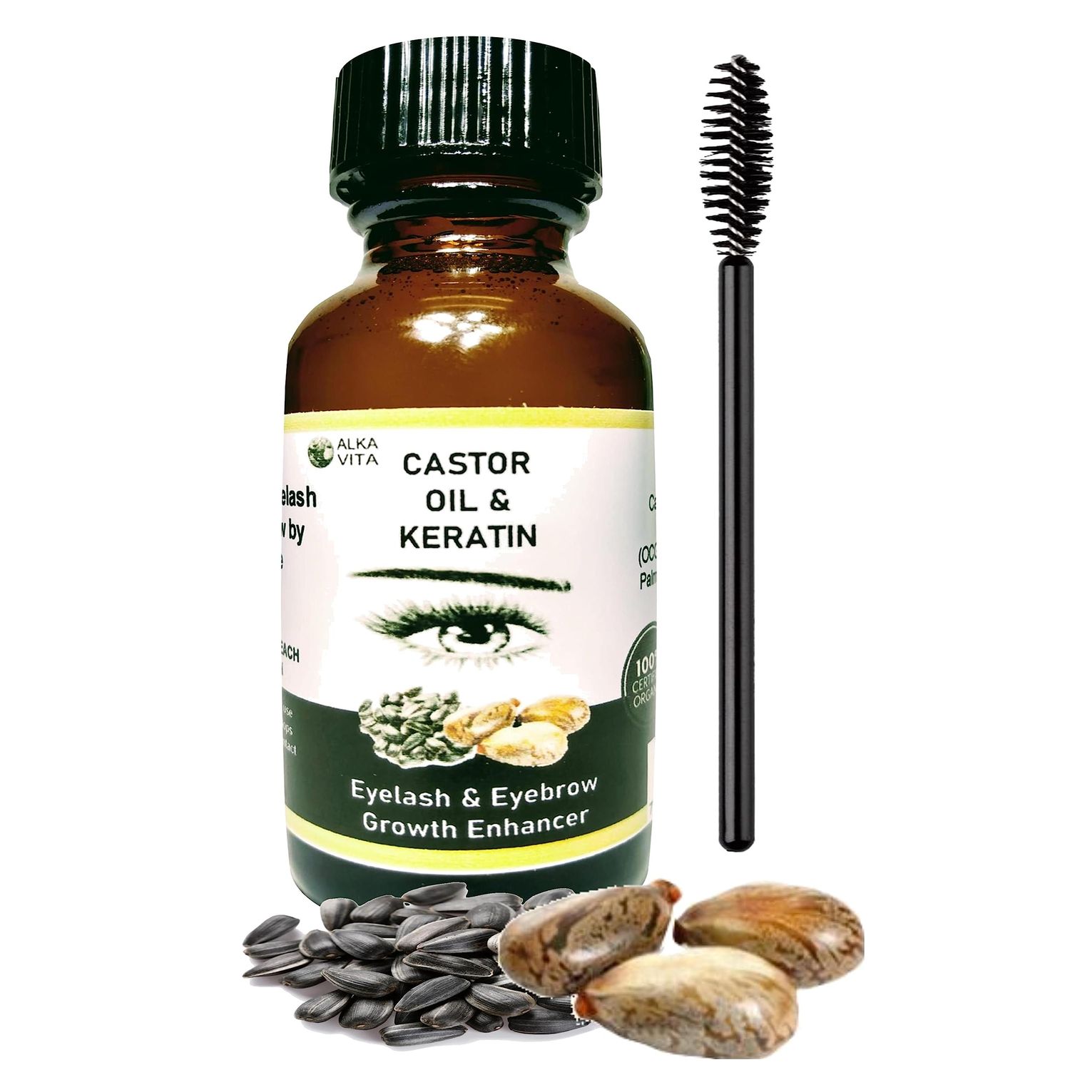 Eyelash Growth Herbal Organic Keratin Castor Oil Pure Eyebrow Thickener Factor