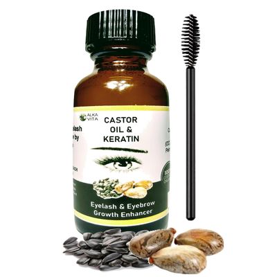 Eyelash Growth Herbal Organic Keratin Castor Oil Pure Eyebrow Thickener Factor