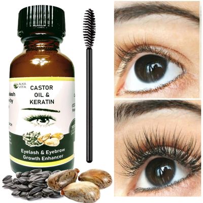 Eyelash Growth Herbal Organic Keratin Castor Oil Pure Eyebrow Thickener Factor