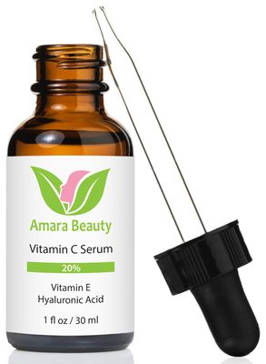 Vitamin C Serum for Face 20 with Hyaluronic Acid Vitamin E, 1 fl. oz.