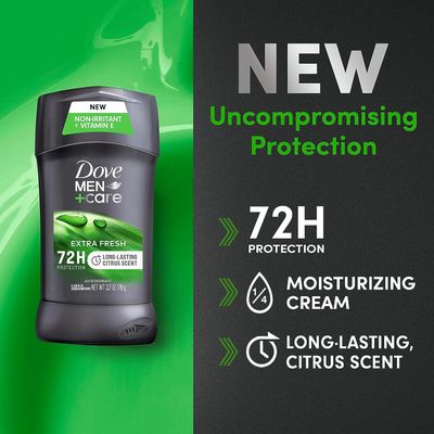 Dove Men Care 48 Hour Antiperspirant Stick, Non-Irritant, Extra Fresh, 2.7 Ounces, Pack of 11