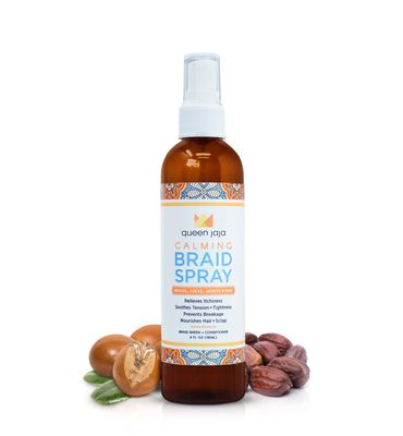 Calming Braid Spray by Queen Jaja Relieves Itchiness Soothes Tightness Prevents Breakage Healthy Hair Growth Anti Itching Braid Sheen