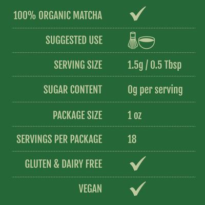 Two Leaves and a Bud Organic Ceremonial Matcha Green Tea (18 Servings), 100 Japanese Matcha powder, 1oz Tin (28.34g)
