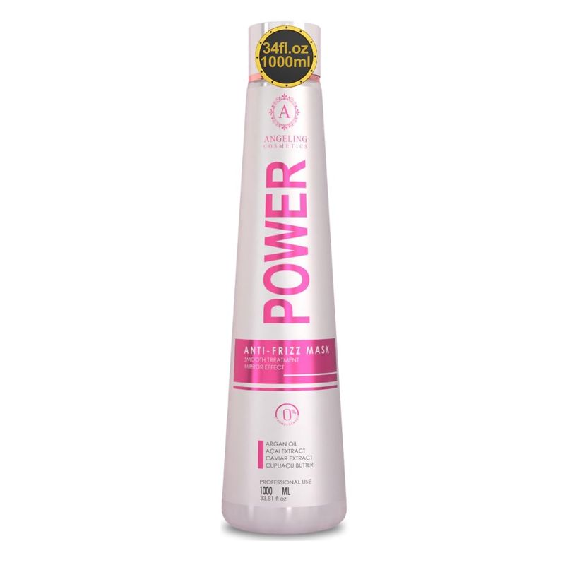 1000ML33.81 fl.oz ANGELING POWER Brazilian Keratin Hair straightener Treatment Anti Frizz Tanino Coconut Hyaluronic Acid Macadamia Argan Oil Collagen keratina straightening blowout mask dry damaged