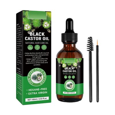 LDZJHTYY Jamaican Black Castor Oil, 100 Pure Natural Organic Cold Pressed Unrefined Castor Oil for Hair Growth, Skin Care, Stimulate Growth for Eyelashes, Eyebrows, Hair(2.02 fl oz)