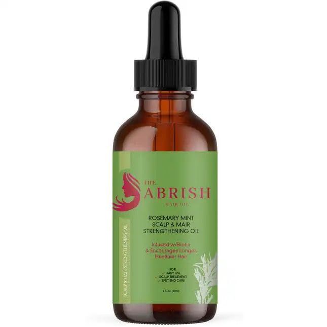 THE ABRISH Organic Rosemary Mint Scalp Hair Strengthening Oil for All Hair Types, 2 Ounce