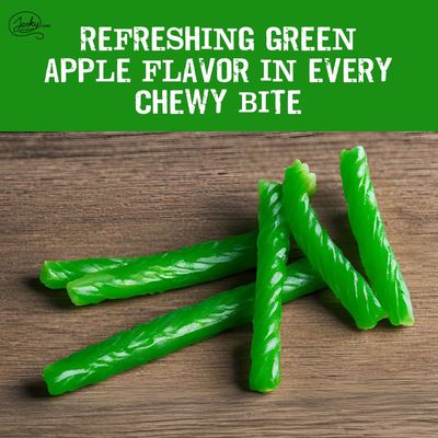 Green Apple Licorice Candy Pack of 3 - Fat-Free Old Fashioned Gourmet Licorice Twists in Bulk - Soft Chewy Texture with Bold Fresh Flavor - Easter Candy - (Total 24oz)