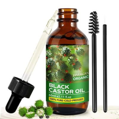 Jamaican Black Castor Oil - 100 Pure and Organic, Cold Pressed in Glass Bottles for Hair Growth, Eyebrow Nourishment, and Skin Hydration