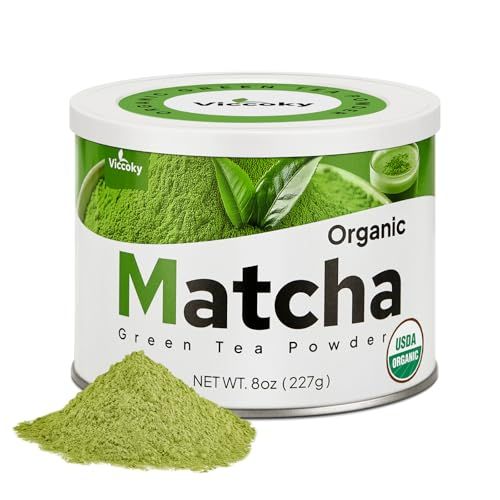 Premium Organic Matcha Powder 8oz (Tin) - Culinary Grade Pure Sugar-Free Additive-Free - Matcha Green Tea Powder for Tea, Lattes, Baking and Smoothies